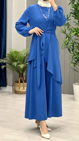 Stylish Top & Wide Pants Set (Azure Blue)