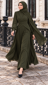 OIive Drape Tunic Set