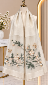 Vine Embroidery Party Scarf