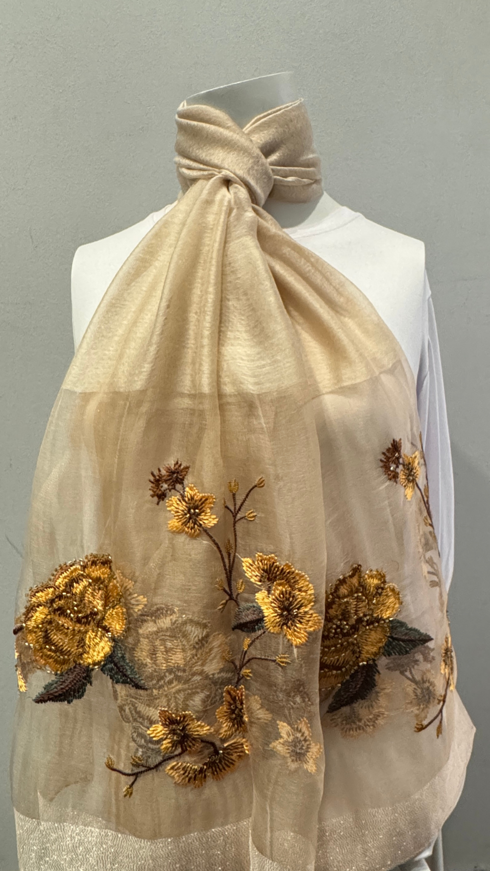 ミューラルmurral ice flower embroidery scarf Party Fancy Scarf – TRENDY NISA
