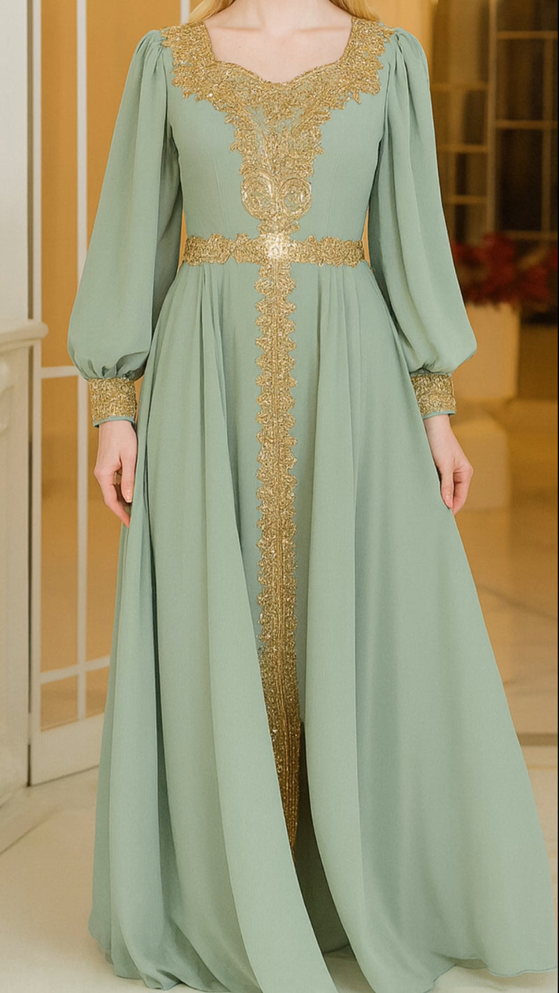 Chic Turkish Kaftan(Mint)