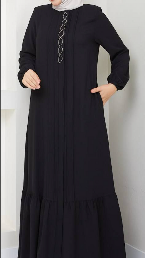 Maxi Zipper Abaya /Black