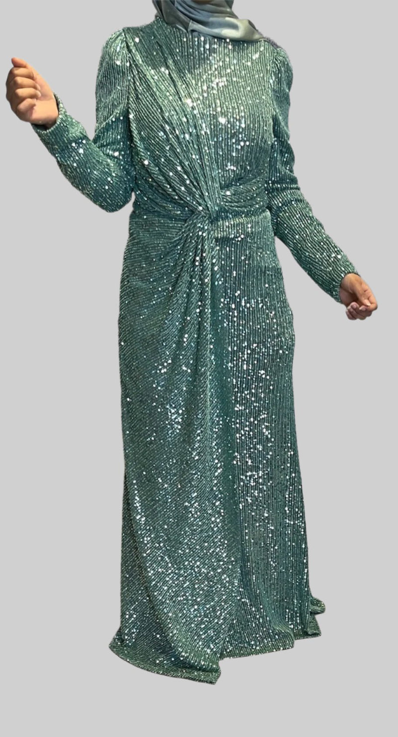 Teal Sequin Party Dress