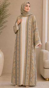 Antique Gold Pashmina Abaya-UAE