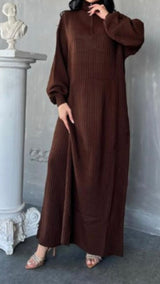 Trendy Knit Top/Pants Set (Cocoa)
