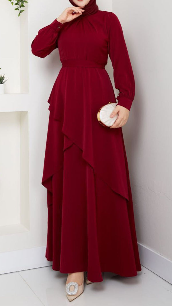 Trendy Layered Maxi (Crimson)