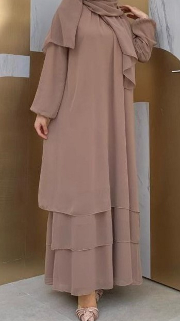 Layered Chiffon Maxi (Taupe)