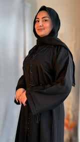 Chic Black Beadwork Abaya