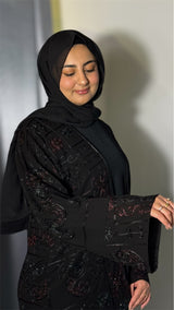 Noir Bloom Abaya Set-UAE