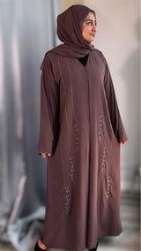 Luxe Chiffon Abaya/Dusky Mauve-UAE