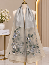 Vine Embroidery Party Scarf