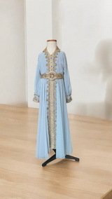 Girls Fancy Turkish Kaftan (Ice Blue)