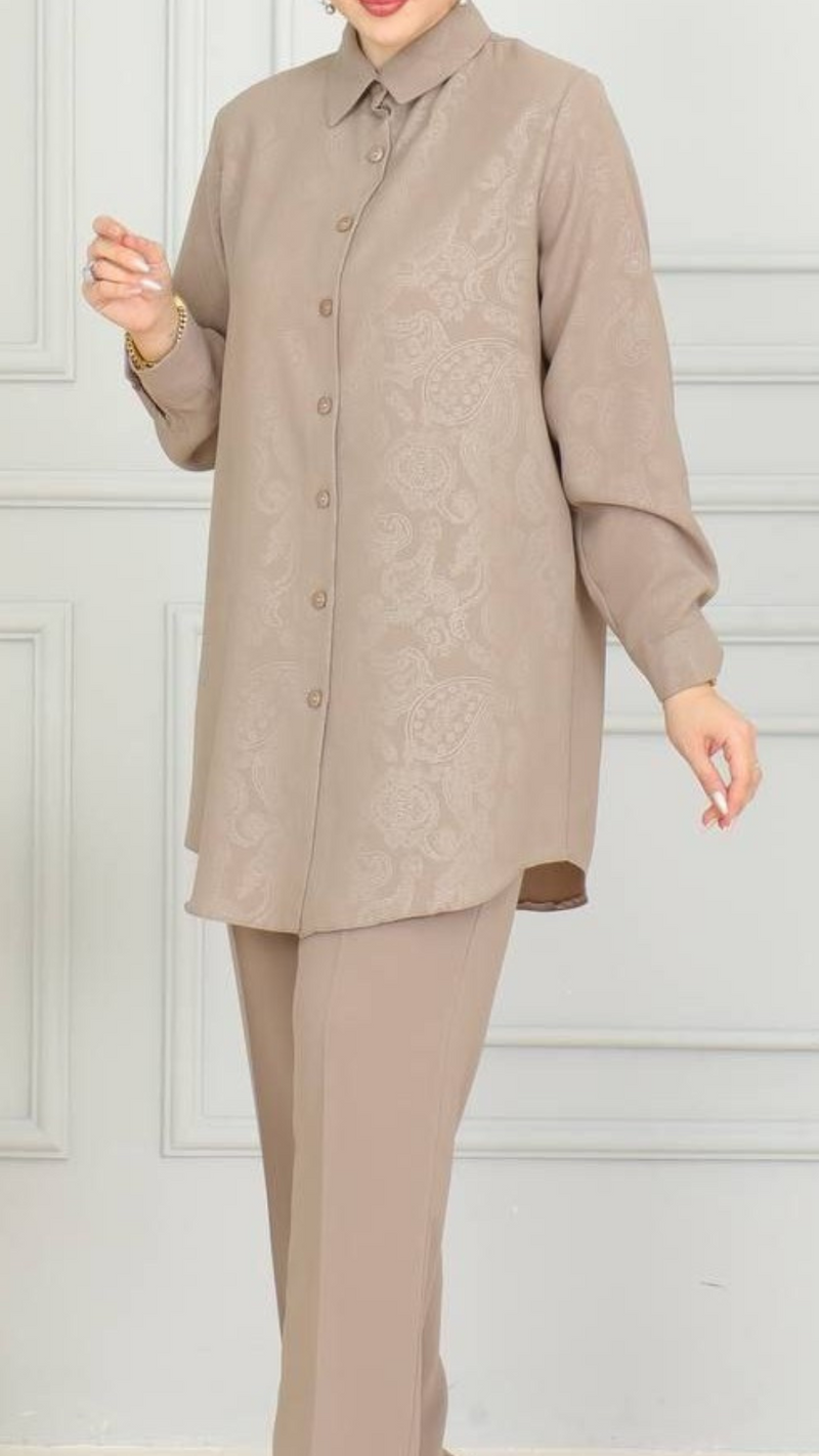 Trendy Tunic Set (Taupe)