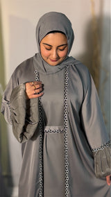 Silver Mist Abaya Set-UAE