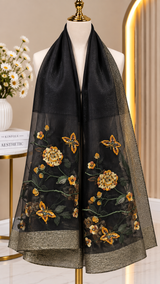 Vine Embroidery Party Scarf