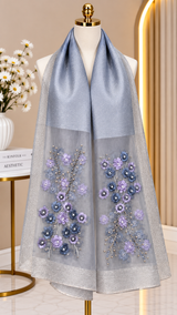 Daisies Embroidery Party Scarf