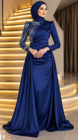 Saba - Midnight Blue Party Gown