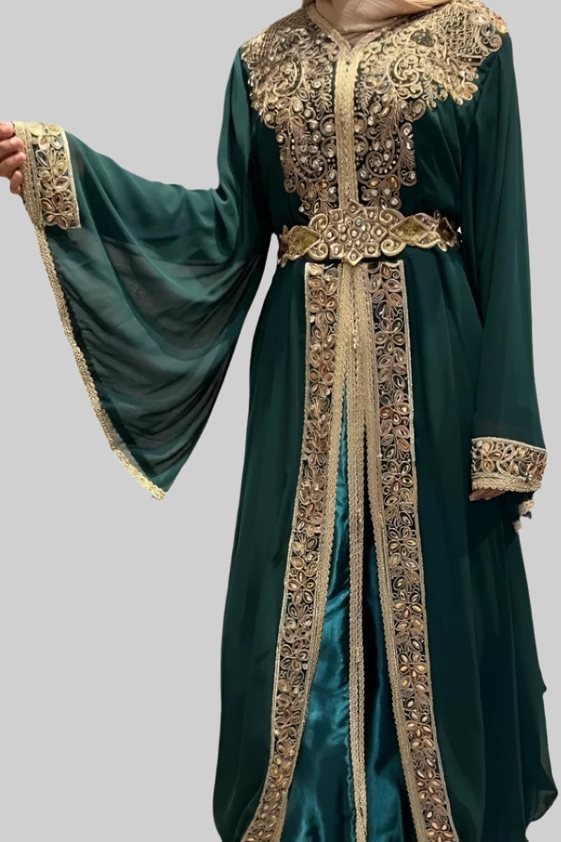 Emerald /Gold Turkish Kaftan TRENDY NISA Emerald /Gold Turkish Kaftan TRENDY NISA