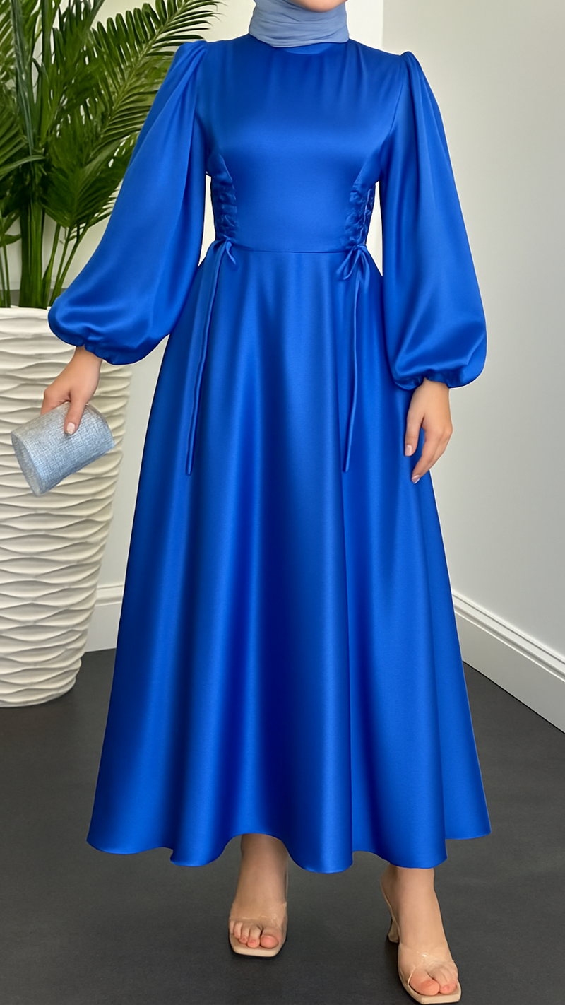 Zahra Satin Corset Dress (Admiral)