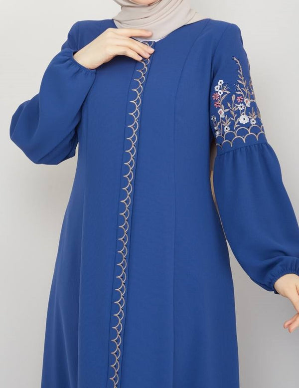 Embroidery Abaya (Azure Blue)