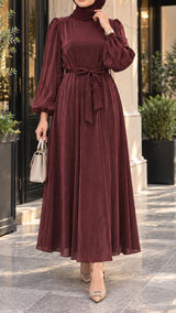 Crimson Lustre Maxi Dress