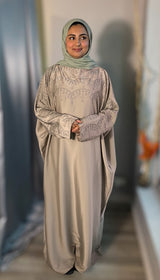 Beige / Crystal Butterfly Kaftan-UAE