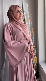 Luxury Dusky Pink Crystal Abaya (UAE)