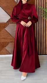 Maroon Grace Maxi Dress