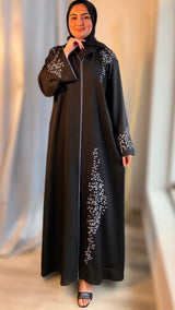 Silver Vine Black Abaya-UAE
