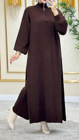 Trendy Knit Top/Pants Set (Cocoa)