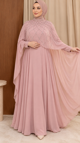 Blush Starlight Cape Dress