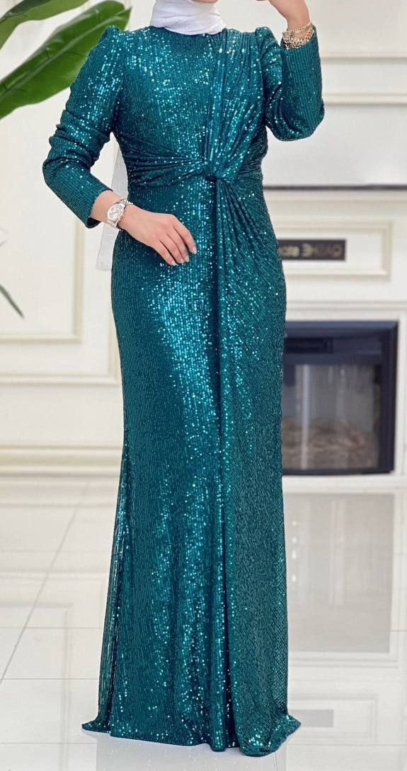 Emerald Sequin Party Dress