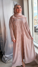 Luxury Blush Lace Abaya-UAE