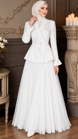 Ivory Embellished Skirt Set