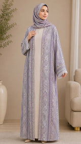Regal Lilac Pashmina Abaya-UAE