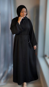 Chic Black Beadwork Abaya