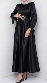 Radiance Satin Gown (Noir)
