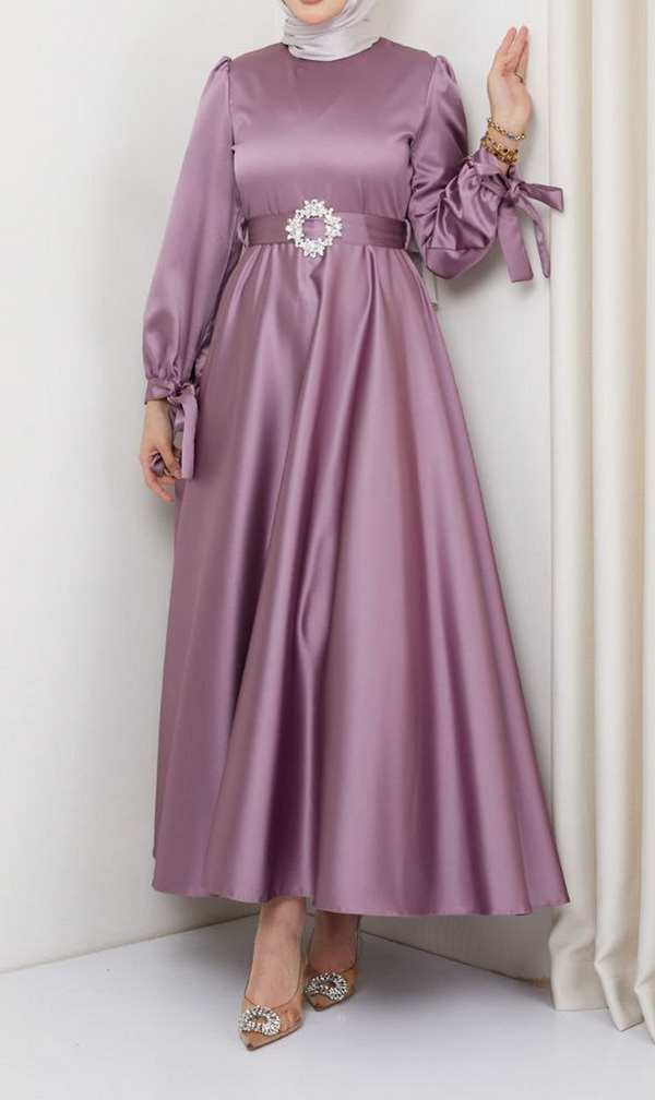 Radiance Satin Gown (Dusky Lavender)