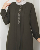 Maxi Zipper Abaya /Olive