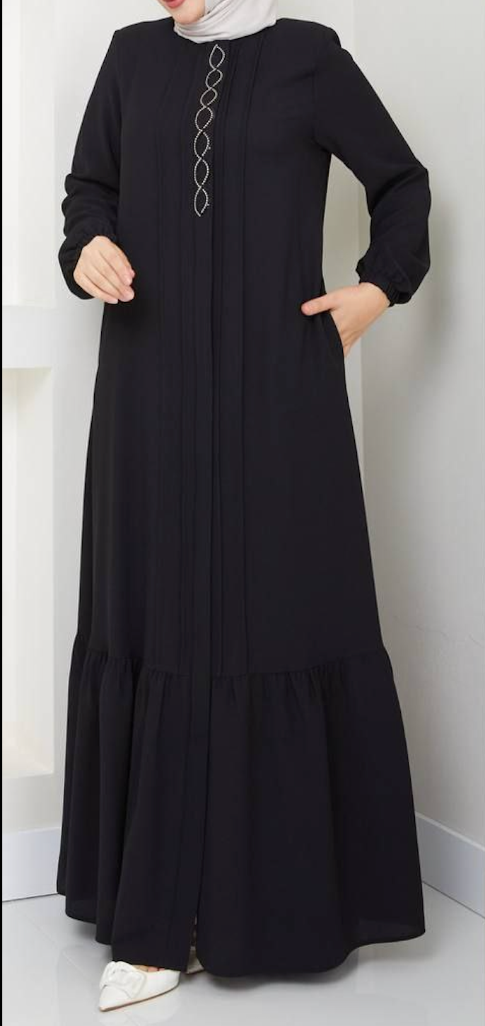 Maxi Zipper Abaya /Black