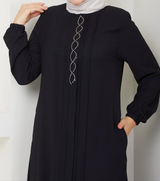 Maxi Zipper Abaya /Black