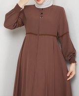 Chic Zipper Abaya (Mocha)