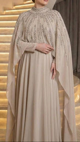 Cosmic-Light/Stone Cape Dress