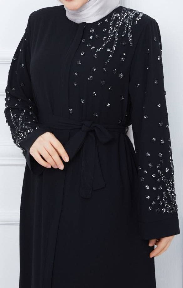 Chic Ornate Abaya (Black)