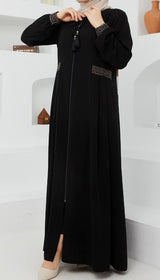 Classic Embroidery Abaya (Black)