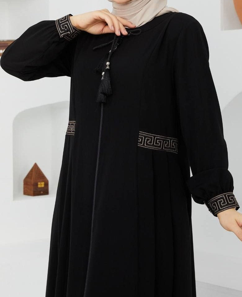 Classic Embroidery Abaya (Black)