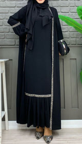 Black Fancy Abaya Set