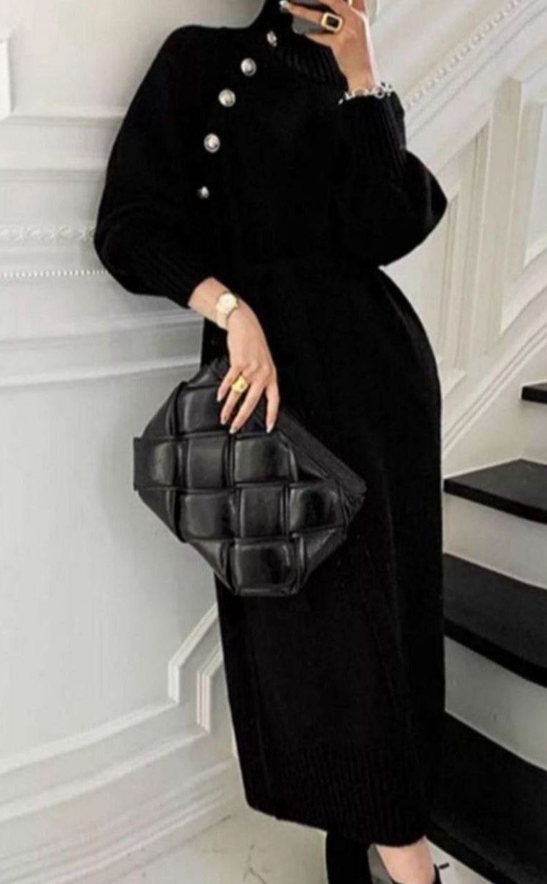 Trendy Knit Dress (Black)