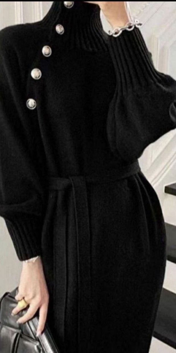 Trendy Knit Dress (Black)
