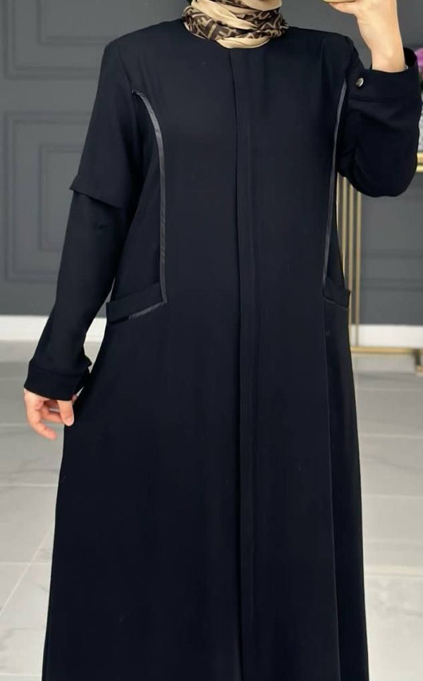 Black Abaya w Front Pockets